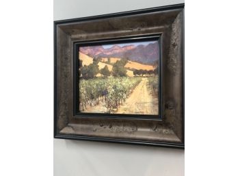 Charming Framed Wine Country Picture