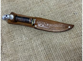 Vintage Hawthorn Knife In Leather Sheath