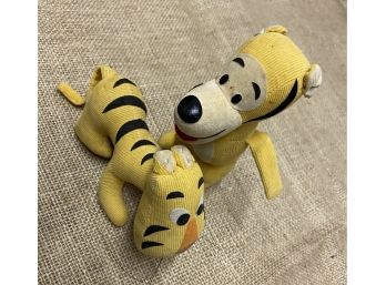 Pair Of Vintage Gund Toy Tigers