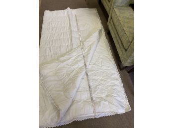 White Bedspread With Eyelet Trim