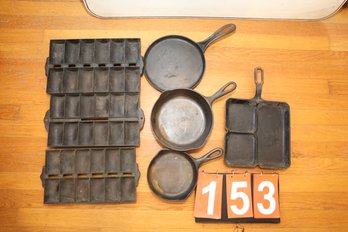 LOT 153 - GRISWOLD 666 BREAKFAST AND OTHER CAST IRON