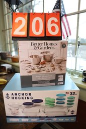 LOT 206 - ANCHOR HOCKING AND BETTER HOMES AND GARDENS KITCHENWARE NEW IN BOXES