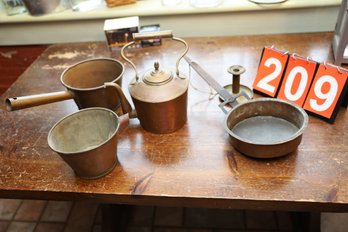 LOT 209 - VERY NICE AND OLD COPPER COOKWARE !