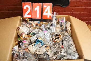 LOT 214 - BOX OF OLD 1960'S GLASSES AND MORE