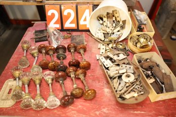 LOT 224 - REALLY GREAT LOT OF OLD DOOR KNOBS AND HARDWARE - MUST SEE!