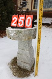 LOT 250 - GRANITE BIRD BATH - COMES APART IN SEVERAL PIECES - MUST WALK A LITTLE WAYS TO BACK YARD!