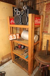 LOT 337 - COKE DISPLAY WITH ITEMS ON IT - MUST TAKES ALL