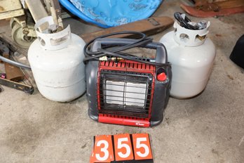 LOT 355 - HEATER WITH 2 PROPANE TANKS