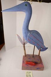 LOT 44 - WOODEN BIRD, ARTIST SIGNED