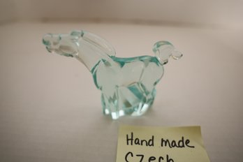LOT 104 - HAND MADE CZECH GLASS HORSE