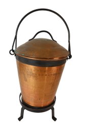 LOT 123 - LARGE COPPER CANTAINER ON STAND
