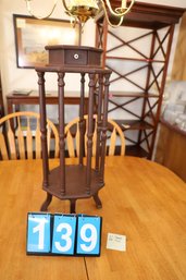 LOT 139 - UNIQUE WOODEN STAND WITH ONE TINY DRAWER