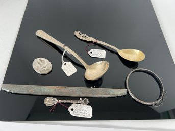LOT 124 - STERLING / COIN SILVER / AND OTHER ITEMS