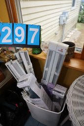 LOT 297 - WINDOW BLINDS IN A TRASH CAN