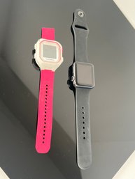 LOT 146 - GARMIN FORERUNNER AND APPLE WATCH - BOTH AS IS AND UNKNOWN