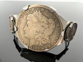 LOT 153 - ANTIQUE AMERICAN COINS MADE INTO A BRACELET