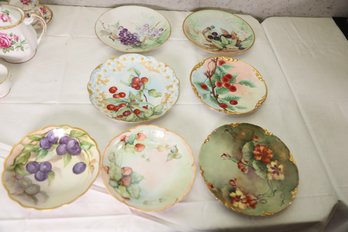 LOT 393 - HAND PAINTED ANTIQUE PLATES