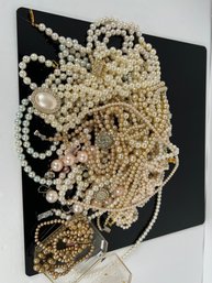 LOT 188 - MASSIVE COLLECTION OF PEARL NECKLACES
