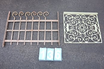 LOT 136 - TWO ANTIQUE METAL ORNATE SALVAGE PIECES