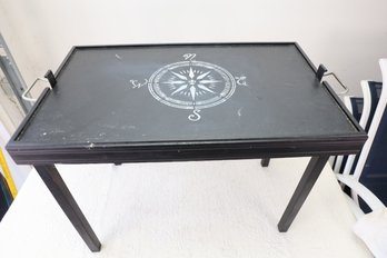 LOT 200 - SMALL FOLDING TABLE WITH COMPASS LOGO