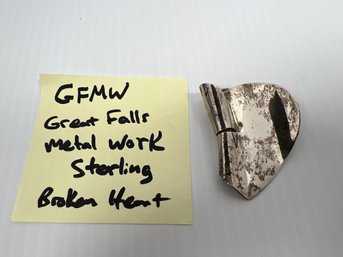 LOT 244 - GFMW / GREAT FALLS METAL WORK / STERLING BROKEN HEART BROOCH
