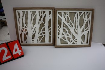 TWO FRAMES OF BIRCH TREES
