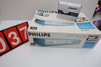 PHILIPS DVD RECORDER AND BOSE WAVE III DOCK