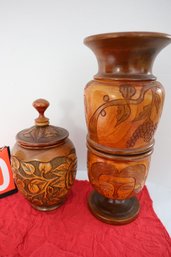 HAND CARVED WOODEN ITEMS SHOWN