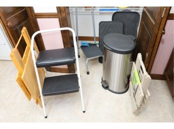 STOOL - TRASH CAN - PLASTIC SHOE MATS AND MORE