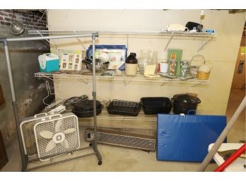 ALL THESE ITEMS ON SHELFS AND FLOOR - BASEMENT