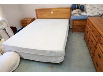 BED - SIZE LISTED - WITH TWO MATCHING SIDE TABLES- UPSTAIRS BEDROOM TO RIGHT