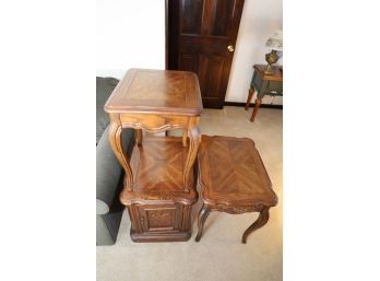 2 SIDE TABLES AND CABINET