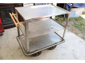 COMMERCIAL STAINLESS ROLLING CART - VERY NICE!