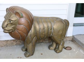 ONE OF A KIND LARGE LION WELDED TOGETHER - CAME FROM NYC LONG AGO! MARKED 109 READ MORE: