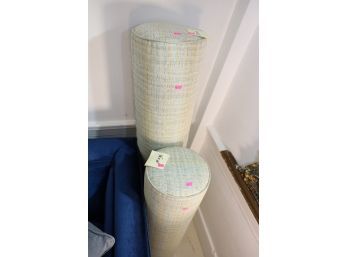 TWO ROUND LONG BOLSTERING PILLOWS MARKED 7
