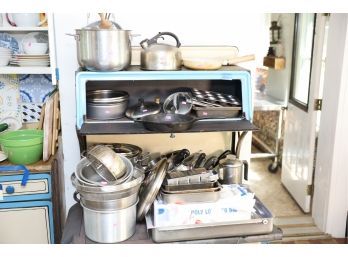 ALL ITEMS ON AND IN STOVE - STOVE NOT INCLUDED - MARKED 225