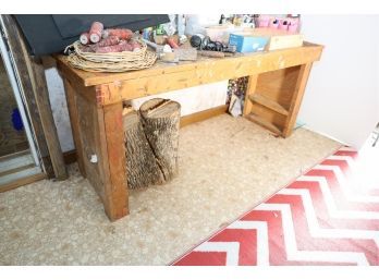 WOODEN WORK BENCH TABLE - TABLE ONLY! - MARKED 79