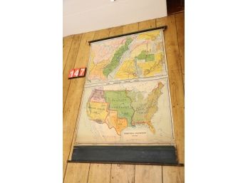 RARE 1937 EDITION PULL DOWN MAP! HARVARD! WOW! REALLY AMAZING MAP