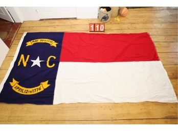 HUGE COTTON 5'X8' NORTH CAROLINA FLAG - EXCELLENT CONDITION