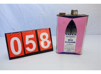 VINTAGE VAPON WIG CLEANER CAN - WITH FLUID IN IT - GREAT PINK COLOR!