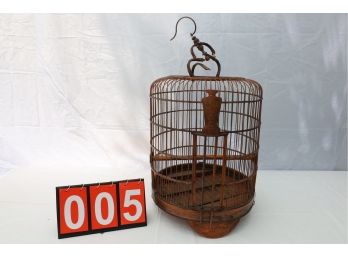 VINTAGE BIRDCAGE MADE FROM CARVED WOOD - VERY UNIQUE