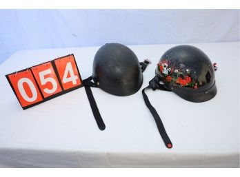 HIS AND HERS MOTOCYCLE HELMETS