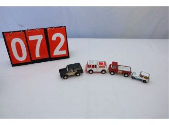 4 EARLY VINTAGE TOY CARS