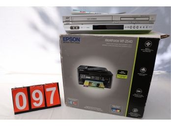 EPSON WF-2540 PRINTER AND JVC DVD / VHS RECORDER