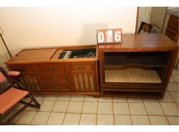 RECORD PLAYER AND CABINET - MARKED 76 MUST TAKE BOTH