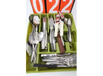FLATWARE IN HOLDER AS SHOWN - MARKED 22