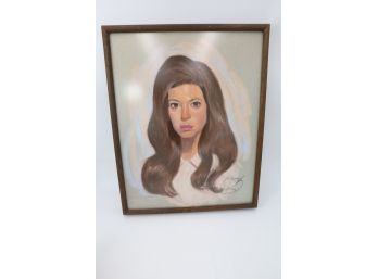 SIGNED FRAMED ART OF WOMAN MARKED 47