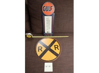 Gulf And RR Sign, Wall Hanging Decor