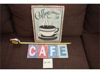 2 Signs, Coffee And Cafe Wall Hanging Decor