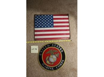 Flag And Marine Corps Wall Decor Signs